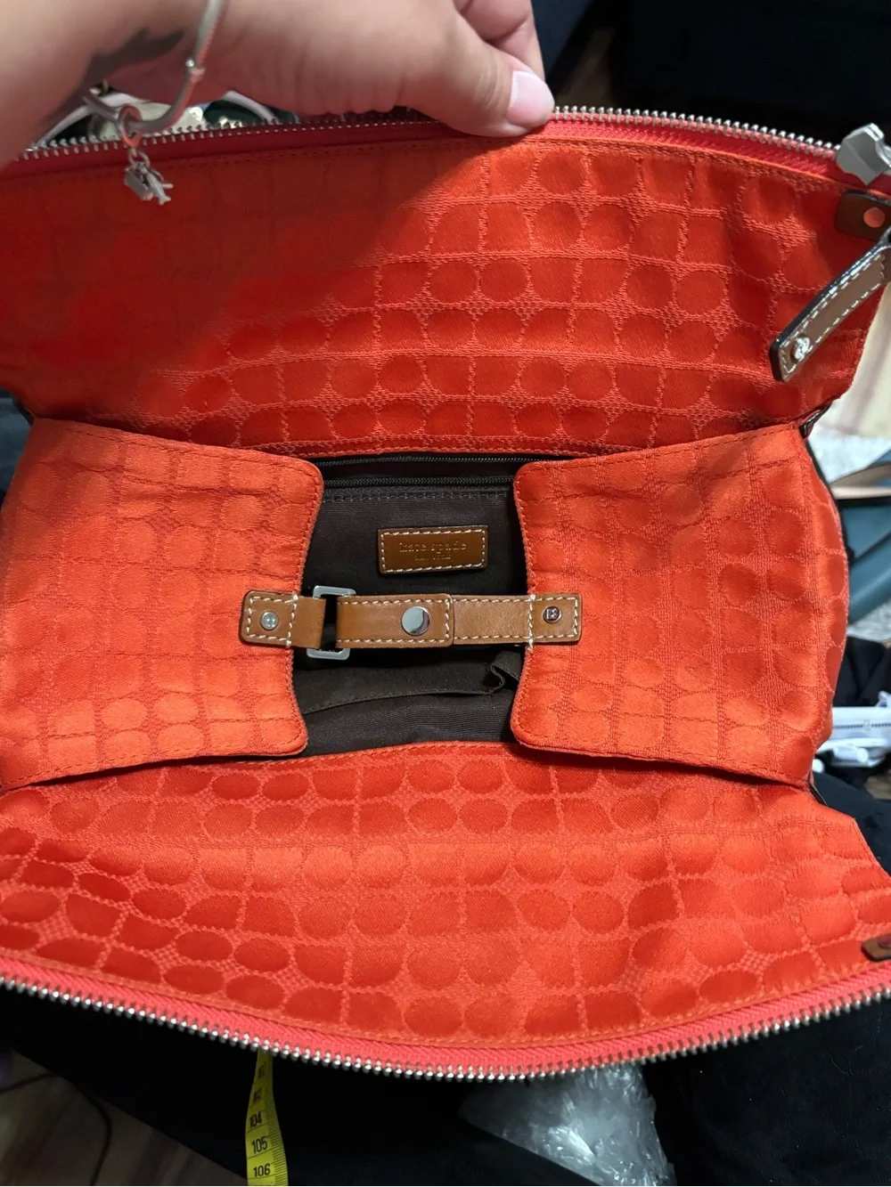 kate spade Orange Tote with Brown Leather Handles